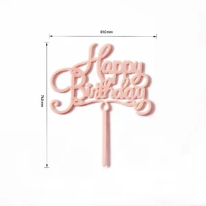 Mini Happy Birthday Acrylic Cake Topper Pink