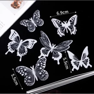 White Butterfly set Cake Topper Decorations