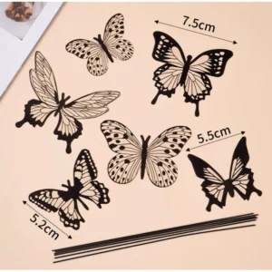 Black Butterfly set Cake Topper Decorations